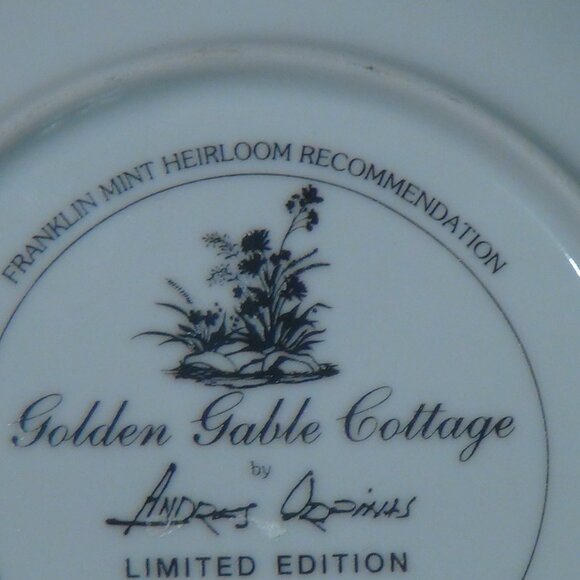 Franklin Mint “Golden Gable Cottage” L.E. Porcelain 8" Plate By Andres Orpinas - Picture 8 of 11